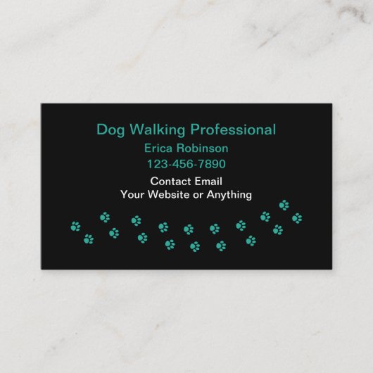 Cartes de visite simples pour promenade de chiens (Devant)