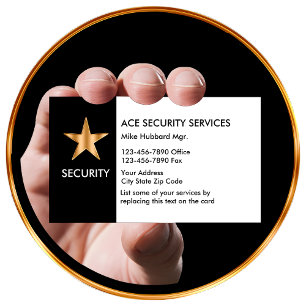 Cartes de visite simples pour service de sécurité