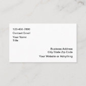 Cartes de visite simples pour services automobiles (Dos)