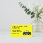 Cartes de visite simples pour taxi (Debout devant)