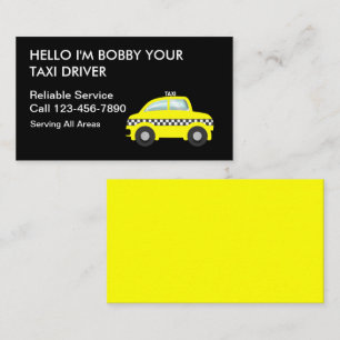 Cartes de visite simples pour taxi