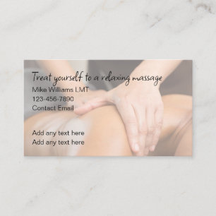 Cartes de visite simples pour thérapeute en massag