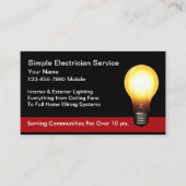 Cartes de visite simples pour un électricien (Devant)