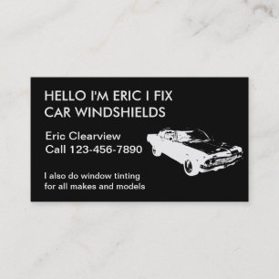Cartes de visite simples pour vitrerie automobile