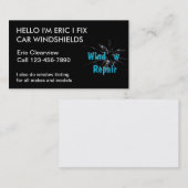 Cartes de visite simples pour vitrerie automobile (Devant / Derrière)