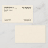 Cartes de visite simples professionnels crèmes (Devant / Derrière)