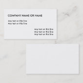 Cartes de visite simples simples (Devant / Derrière)