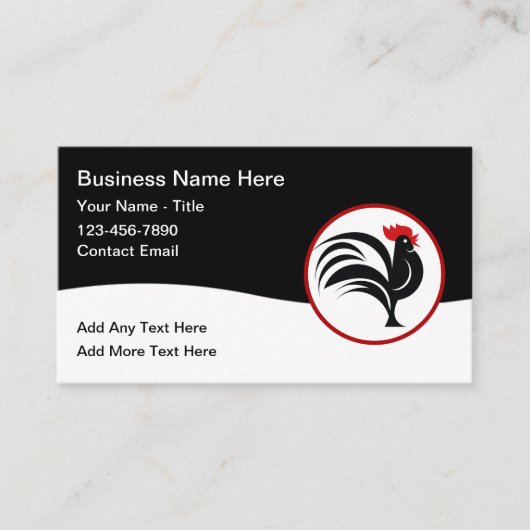 Cartes de visite simples thème Coq Entreprise Mode (Devant)