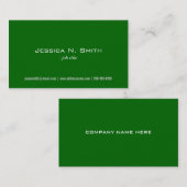 cartes de visite simples, vertes (Devant / Derrière)