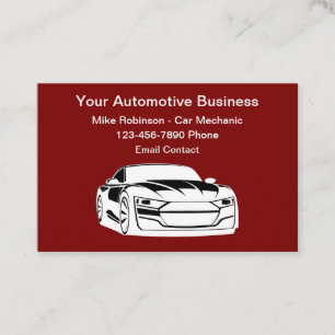 Cartes de visite simplistes pour mécanicien automo