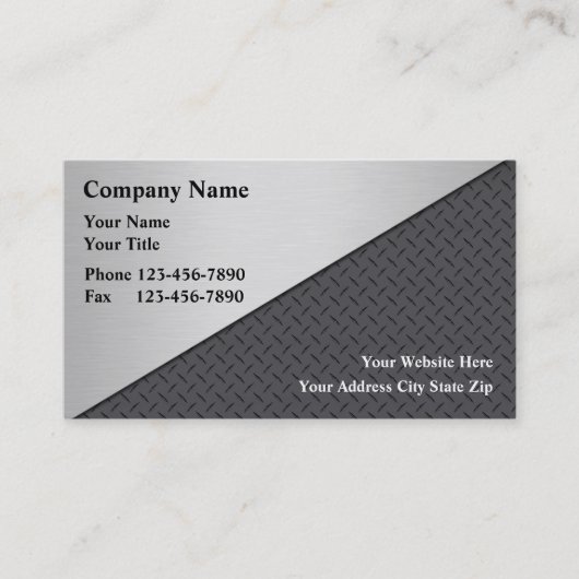 Cartes de visite simulés en métal (Devant)