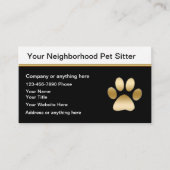 Cartes de visite Sitter pour animaux de compagnie  (Devant)
