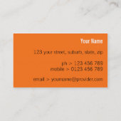 cartes de visite > skye bleu [orange : charbon de (Dos)