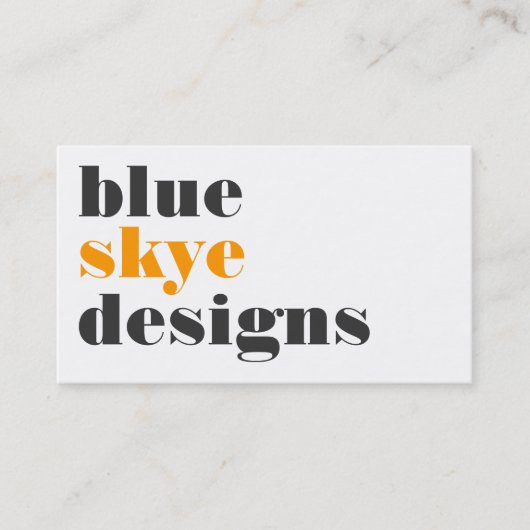 cartes de visite > skye bleu [orange : charbon de (Devant)