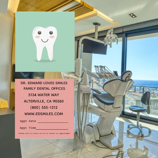 Cartes de visite Smiling Tooth Happy Dentist