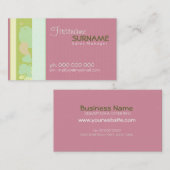 Cartes de visite socialite rose Birdy (Devant / Derrière)