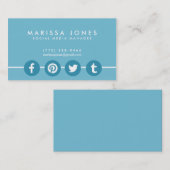 Cartes de visite sociaux de bleu de directeur de (Devant / Derrière)