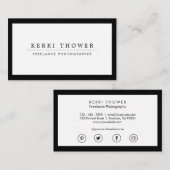 Cartes de visite sociaux de médias noir Luxe et (Devant / Derrière)