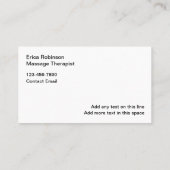 Cartes de visite Spas de massage de beauté (Dos)