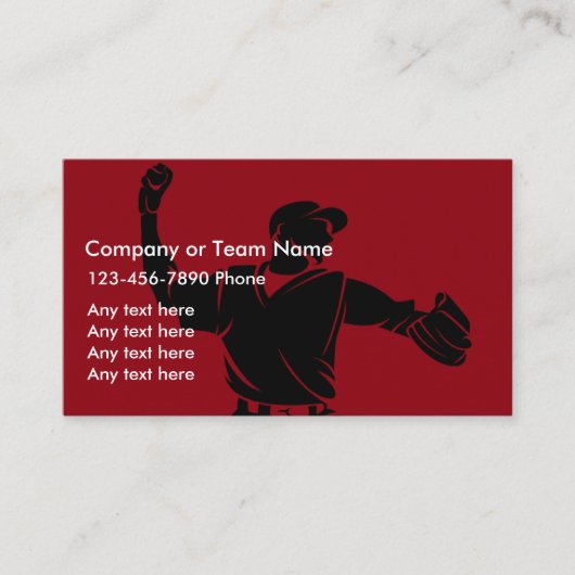 Cartes de visite sportifs de baseball (Devant)