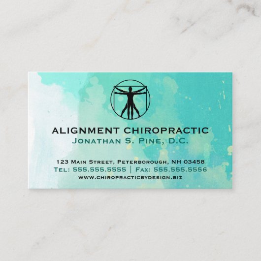 Cartes de visite standard de chiropractie (Devant)