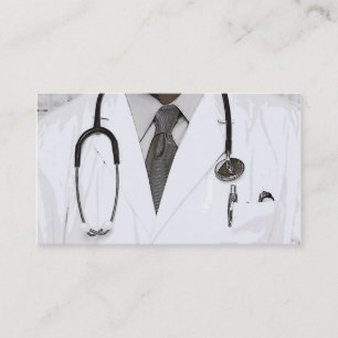 Cartes de visite stéthoscope noir blanc docteur