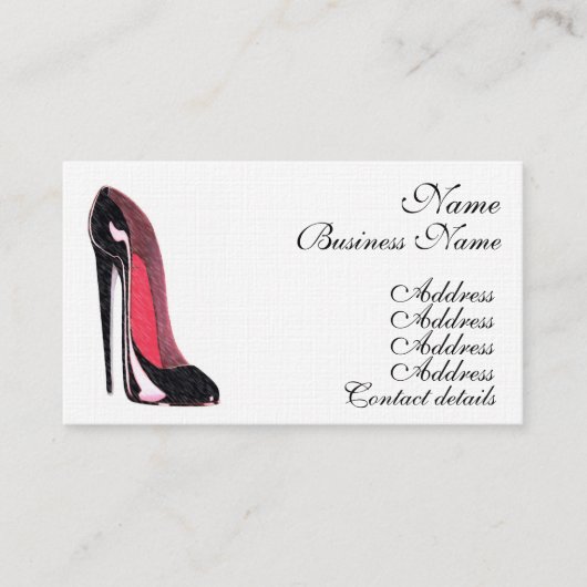 Cartes de visite stylets d'art de chaussure (Devant)