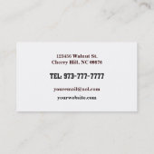 Cartes de visite supérieurs de transport (Dos)