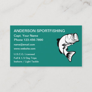 Cartes de visite sur le thème de la pêche sportive