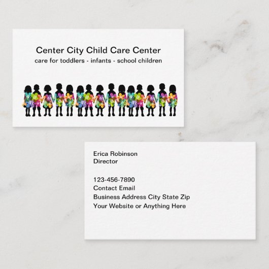 Cartes de visite sur le thème des centres de garde (Devant / Derrière)