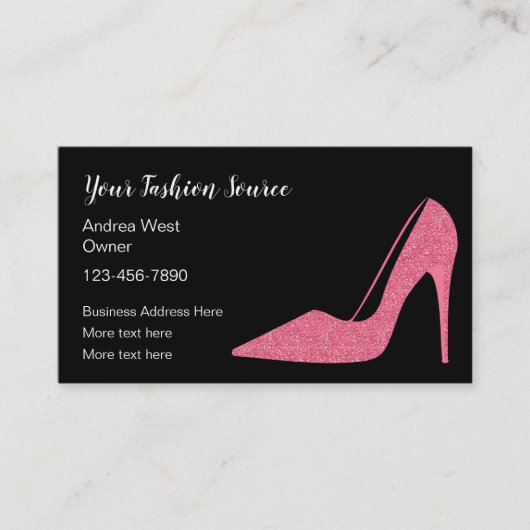 Cartes de visite sur le thème des chaussures de mo (Devant)