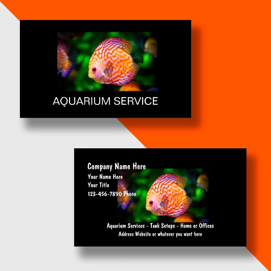 Cartes de visite sur le thème des poissons Discus