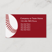 Cartes de visite sur le thème du baseball (Devant)