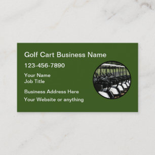 Cartes de visite sur le thème du chariot de golf