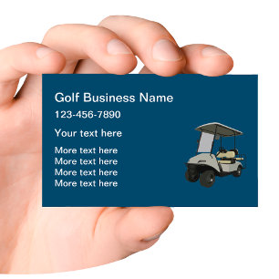 Cartes de visite sur le thème du chariot de golf