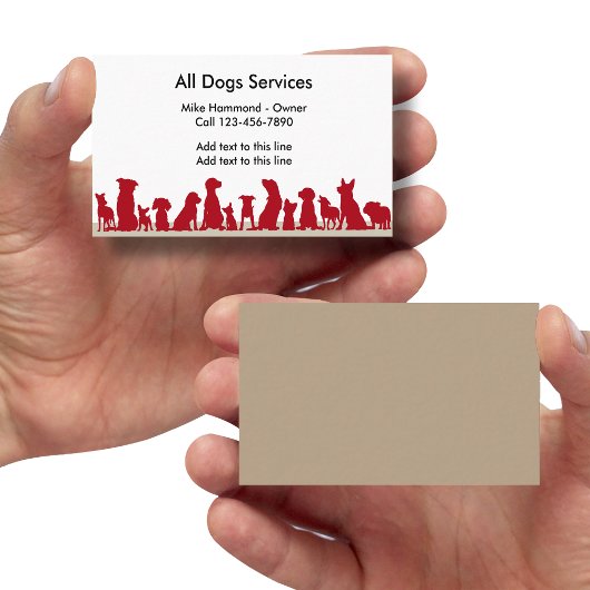 Cartes de visite sur le thème du chien