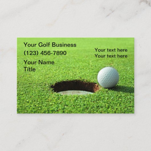 Cartes de visite sur le thème du golf (Devant)