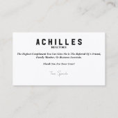 Cartes de visite sur mesure pour les concessionnai (Dos)