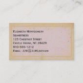 Cartes de visite sur mesure vintage Thimble Seamst (Dos)