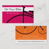 cartes de visite > sur votre vélo [rose : orange] (Devant / Derrière)