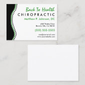 Cartes de visite surdimensionnés de chiropractie (Devant / Derrière)