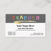 Cartes de visite "Tableau noir" pour enseignant (Devant)