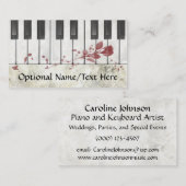 Cartes de visite tachés de sang de piano de Goth (Devant / Derrière)