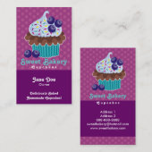 Cartes de visite tba de petit gâteau de myrtille (Devant / Derrière)