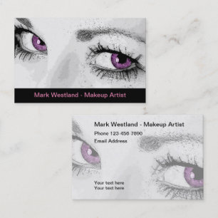 Cartes de visite tendance de maquilleur double fac