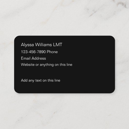 Cartes de visite tendance de massage (Dos)