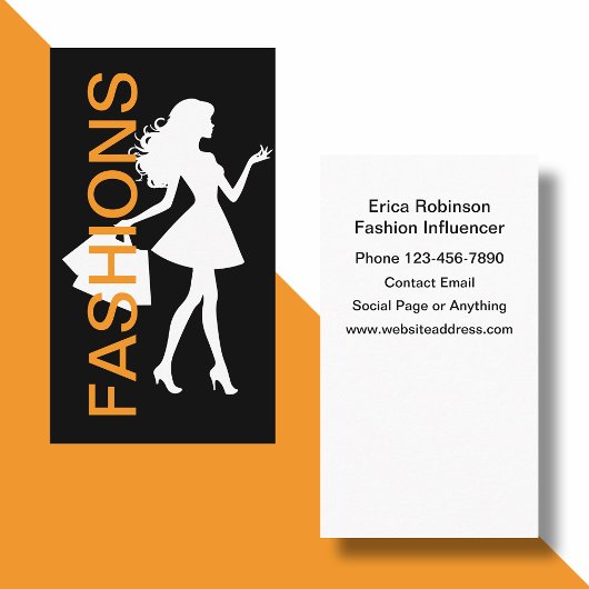 Cartes de visite tendance Fashion Influencer