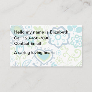 Cartes de visite tendance pour baby-sitting