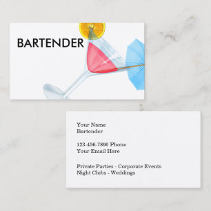 Cartes de visite tendance pour barman Cool