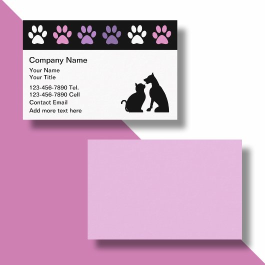 Cartes de visite tendance pour la garde d'animaux